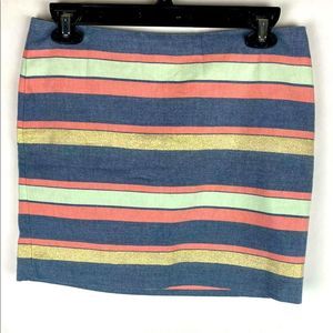 Gap Multi Stripe Mini Skirt EUC Size 8